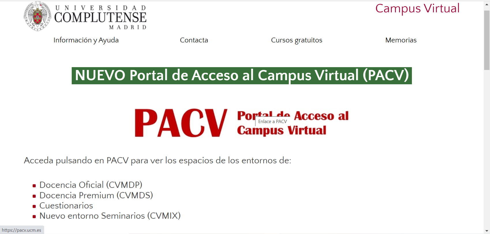 Más información sobre el nuevo Portal de Acceso al Campus Virtual PACV2
